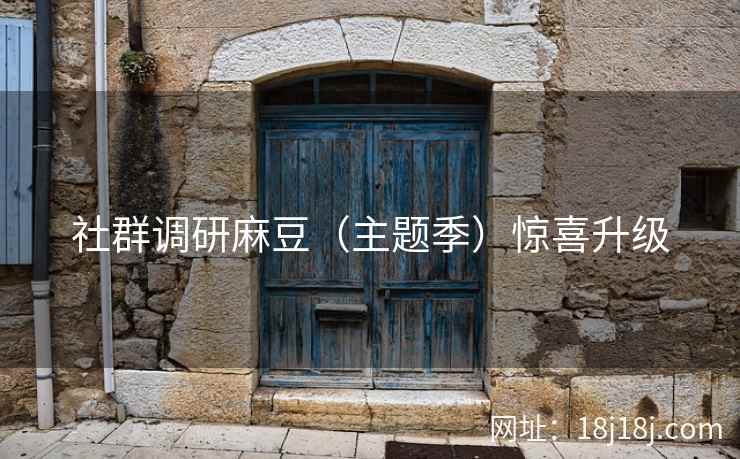 社群调研麻豆(主题季)惊喜升级 社群调研麻豆(主题季)惊喜升级