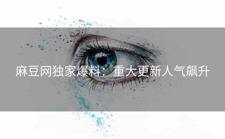 麻豆网独家爆料：重大更新人气飙升