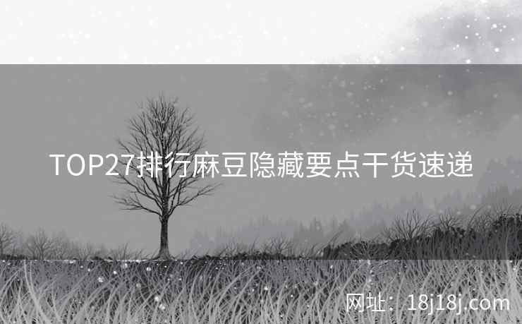 TOP27排行麻豆隐藏要点干货速递